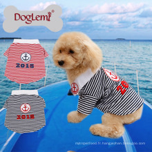 Hot Saling Cool Sailor Ancre Stripe Été Printemps Pet Vêtements Chien Chat Chiot T-shirt Vêtements